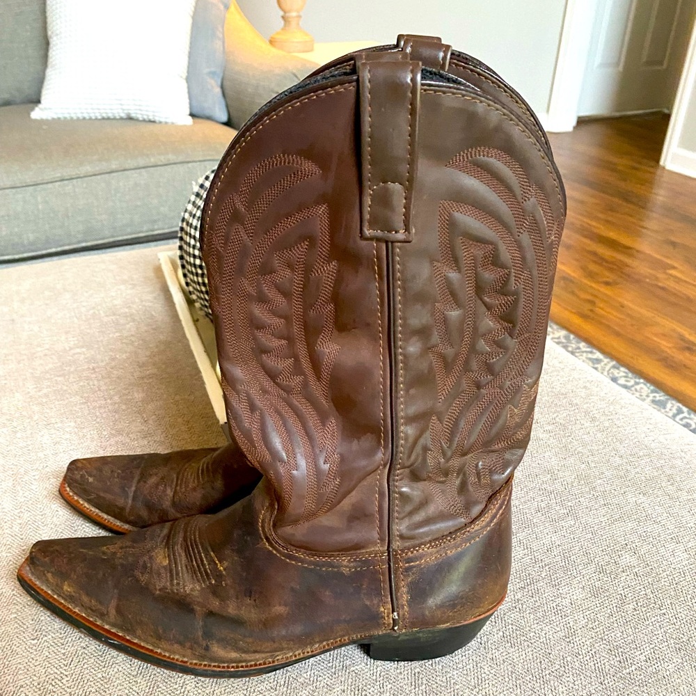 Laredo Cowboy Boots- sniptoe, worn